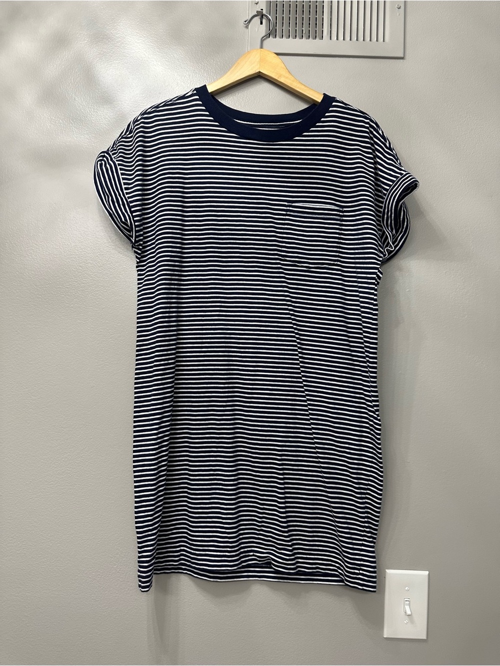 GAP Navy and White Striped Tee Dress